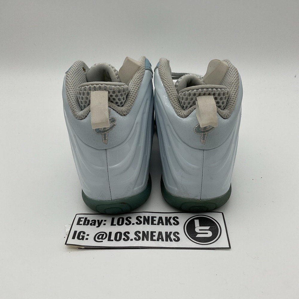 Nike Kids White & Light Blue Foamposite Sneakers - Picture 6 of 8